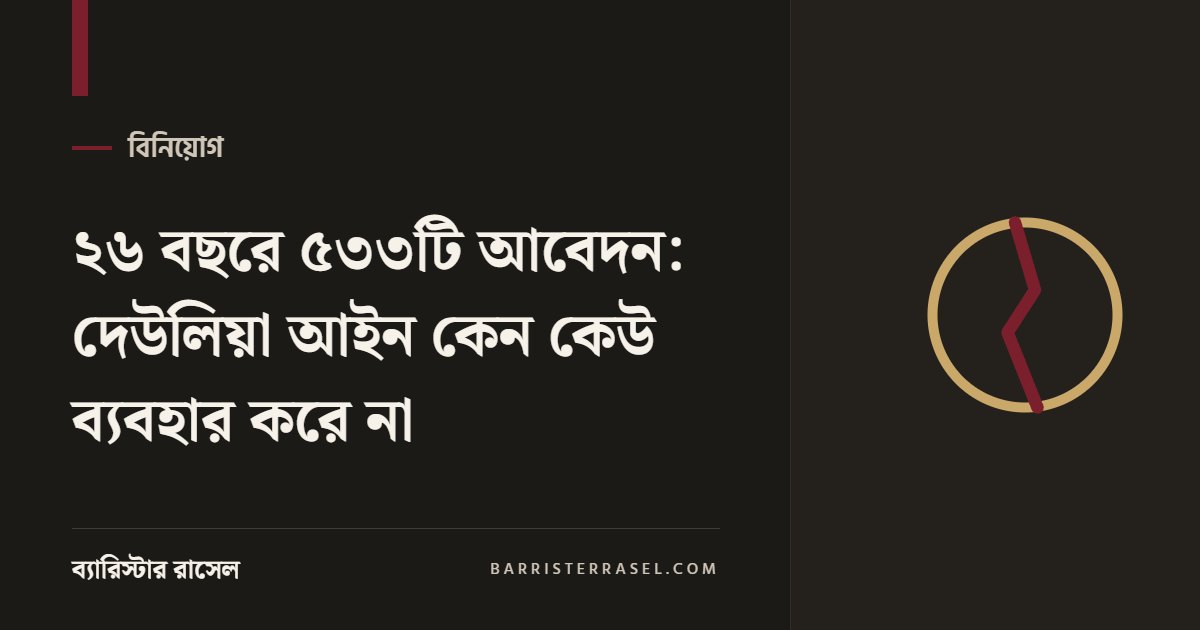 ২৬ বছরে ৫৩৩টি আবেদন: দেউলিয়া আইন কেন কেউ ব্যবহার করে না