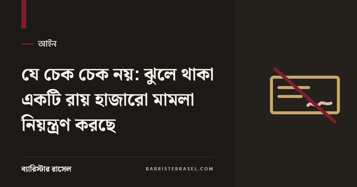 যে চেক চেক নয়: ঝুলে থাকা একটি রায় হাজারো মামলা নিয়ন্ত্রণ করছে