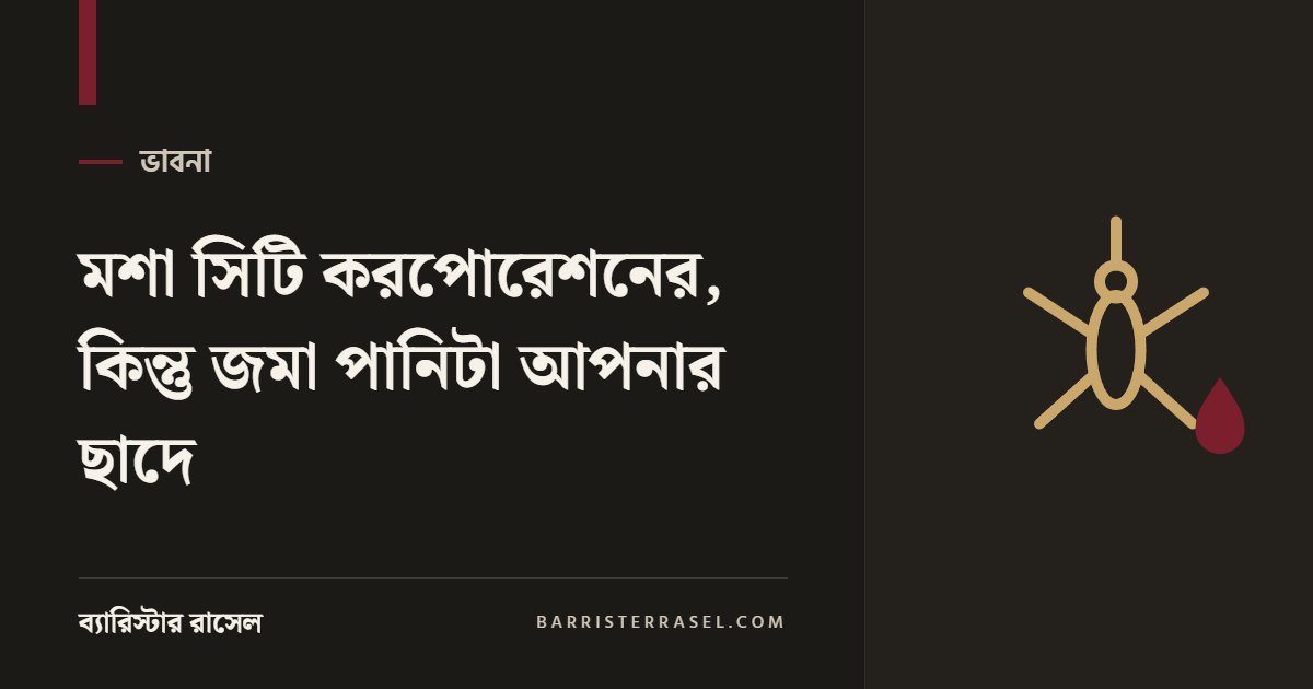 মশা সিটি করপোরেশনের, কিন্তু জমা পানিটা আপনার ছাদে